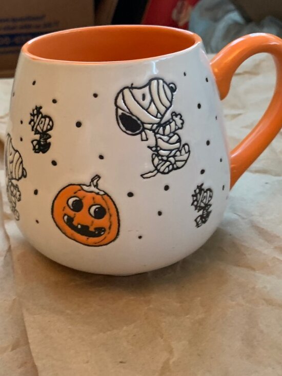 Peanuts Other - WHITE & ORANGE SNOOPY HALLOWEEN MUG PRELOVED
